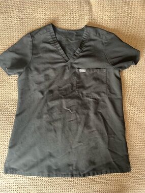 Figs Catarina Black V-Neck Medical Scrub Top